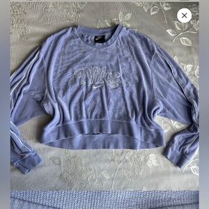 Nike Light Thistle Retro Femme Terry Cropped Sweatshirt Lavender Purple